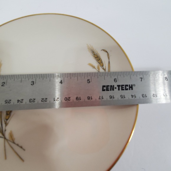 Fine Arts China Golden Harvest Bread Plates Set of 8 Cream Gold Trim  6.75 inch - Picture 5 of 6